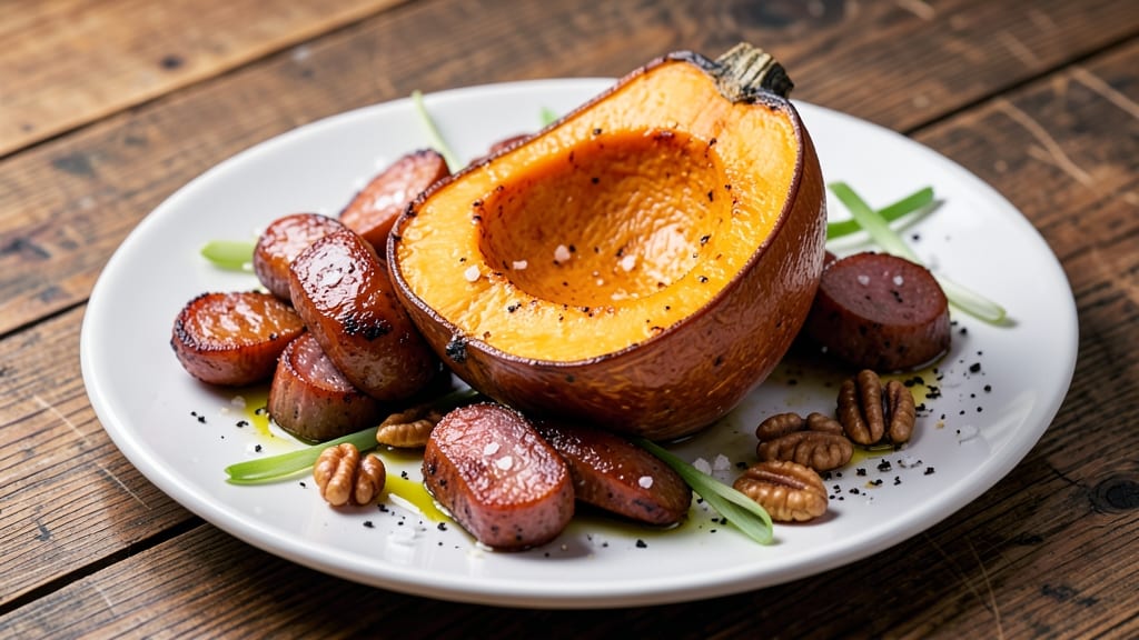 Acorn Squash And Pork Sausage Recipe: Sweet Roasted Squash with Spiced Sausage Filling
