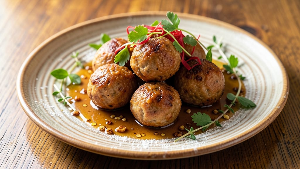 Mince Pork Balls Recipe: Crispy-Edged Meatballs With Herby Pan Gravy
