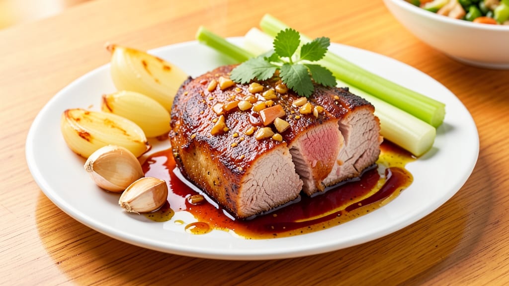 Achari Pork Recipe: Five-Spice Glow With Crispy Celery Crowns