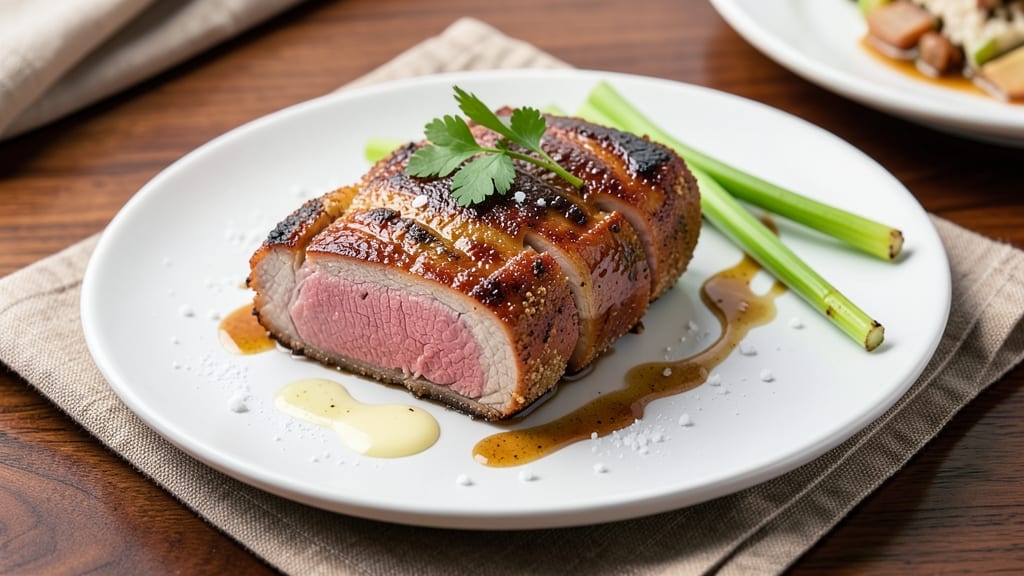 Alton Brown's Pork Tenderloin Recipe: Celery Crown Crunch Over Smoky Herb Gravy