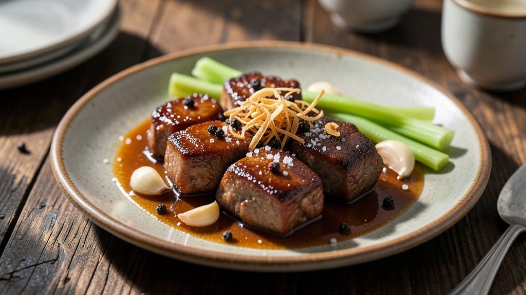 Adobo Pork Liver Recipe: Soy-Braised Silky Texture With Crispy Celery Crowns