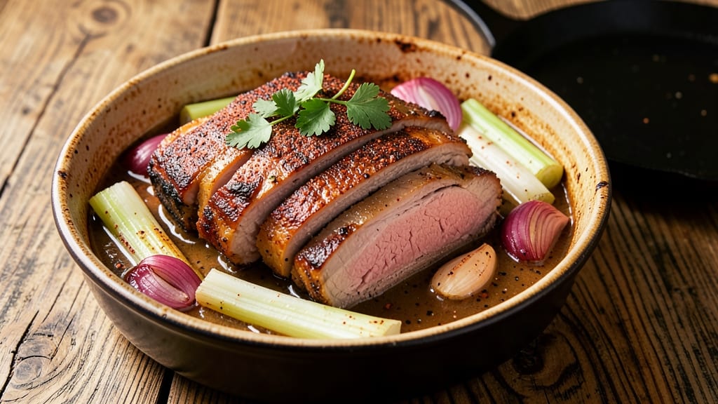 Mississippi Pork Pot Roast Recipe: Slow-Simmered Smoky Sweetness with Celery Crown Crunch
