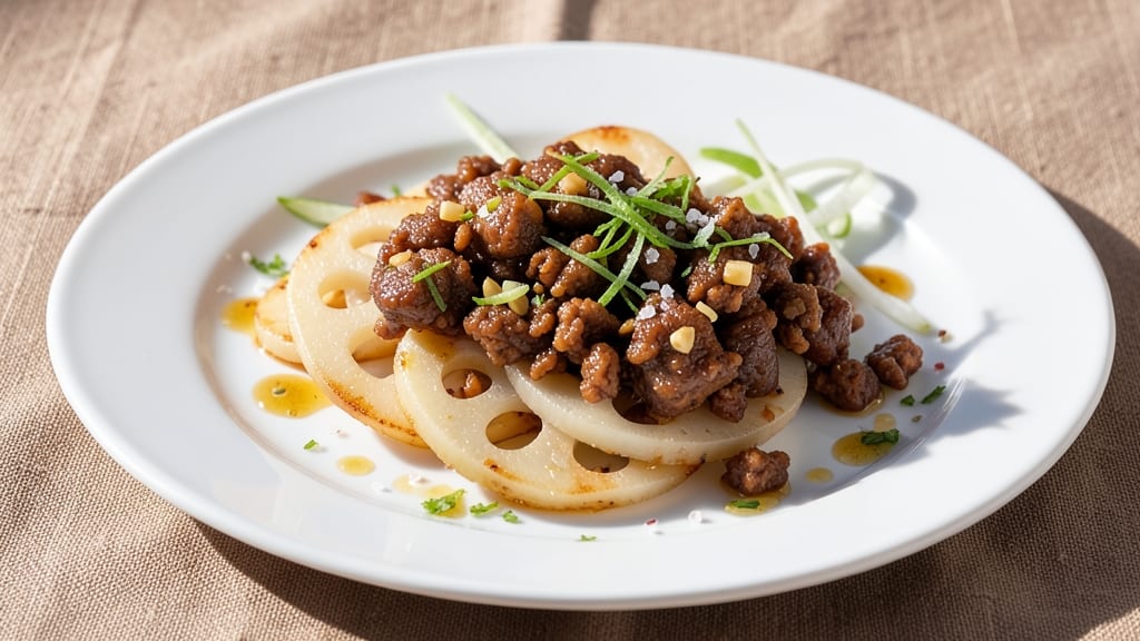 Minced Pork Lotus Root Recipe: Crisp-Tender Bites with Fragrant Ginger Lime Zing