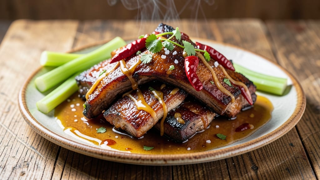 Mexican Pork Ribs Oven Recipe: Smoky Chipotle Glaze With Crispy Celery Crowns