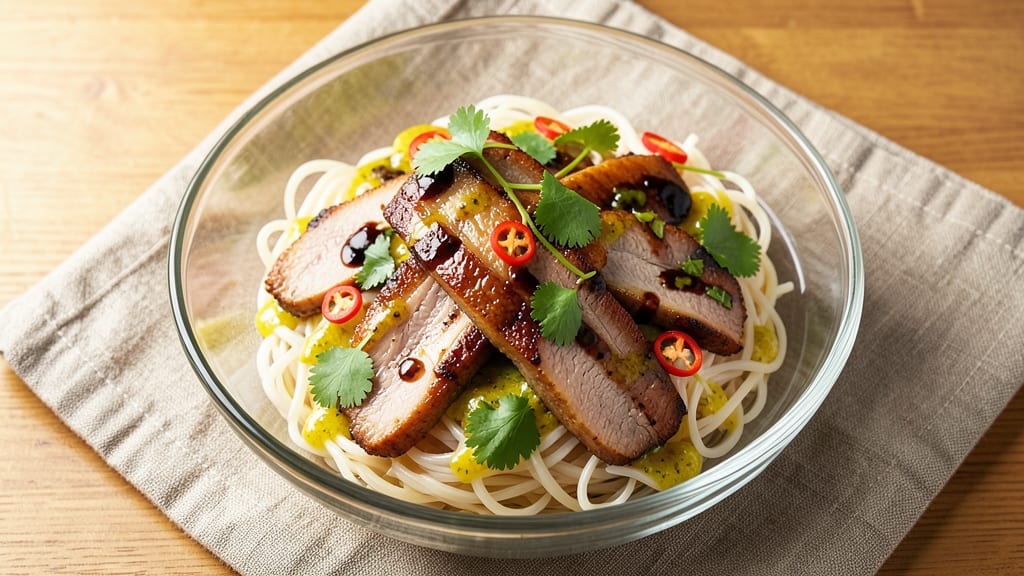 Asian Pork Salad Recipe: Crispy Rice Noodles with Tangy Lime Dressing