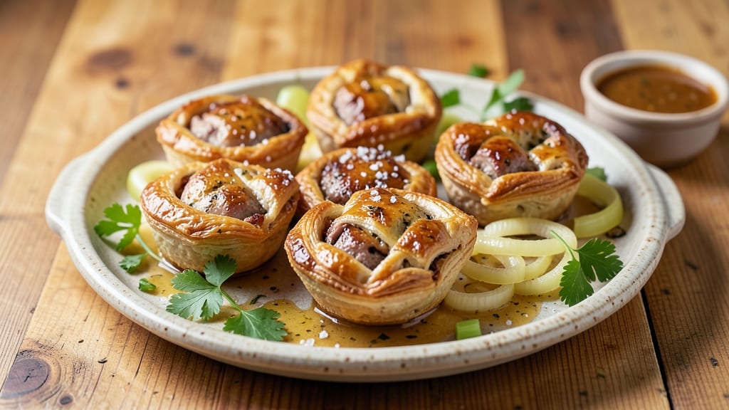 Mini Pork Pies Recipe: Flaky Pastry Wrapped in Savory Celery Crowns